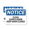 Signmission Clean Supply Room Keep Door Closed, 14 in W x Rectangle, Plastic OS-2PACK-NS-P-1014-L-10631 - alternate 1